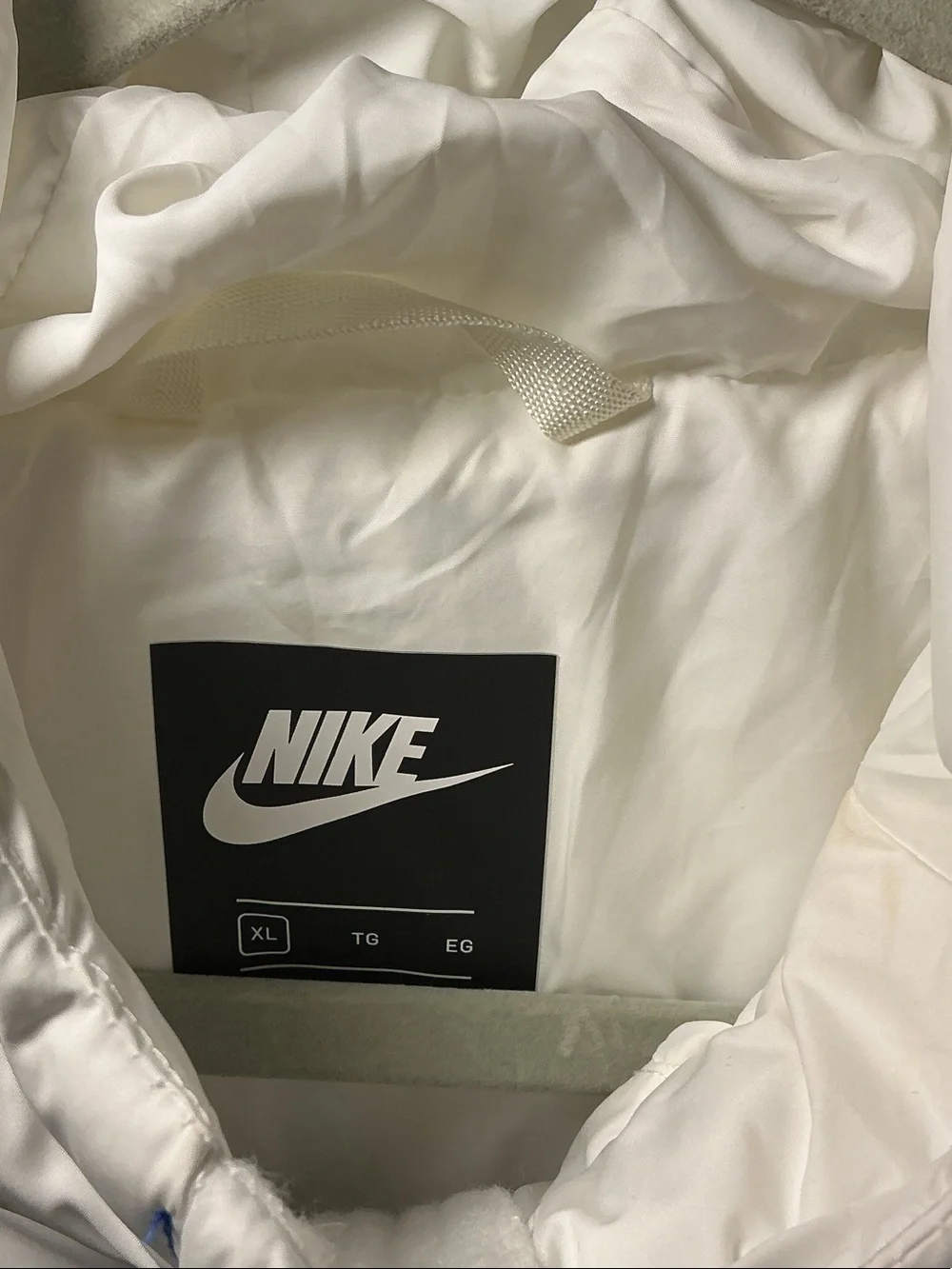 Nike Kids Colorblock Puffer Jacket in White, Green & Blue Size XL